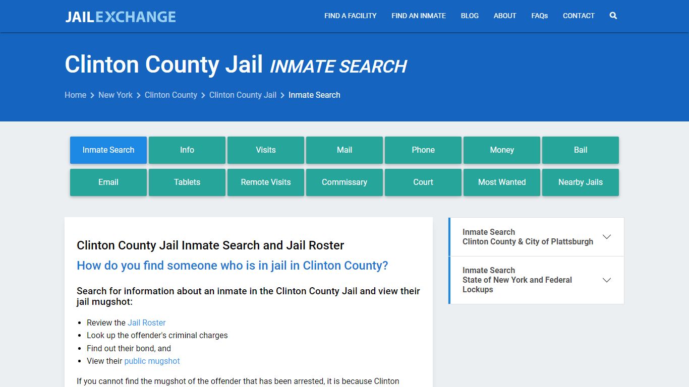 Inmate Search: Roster & Mugshots - Clinton County Jail, NY